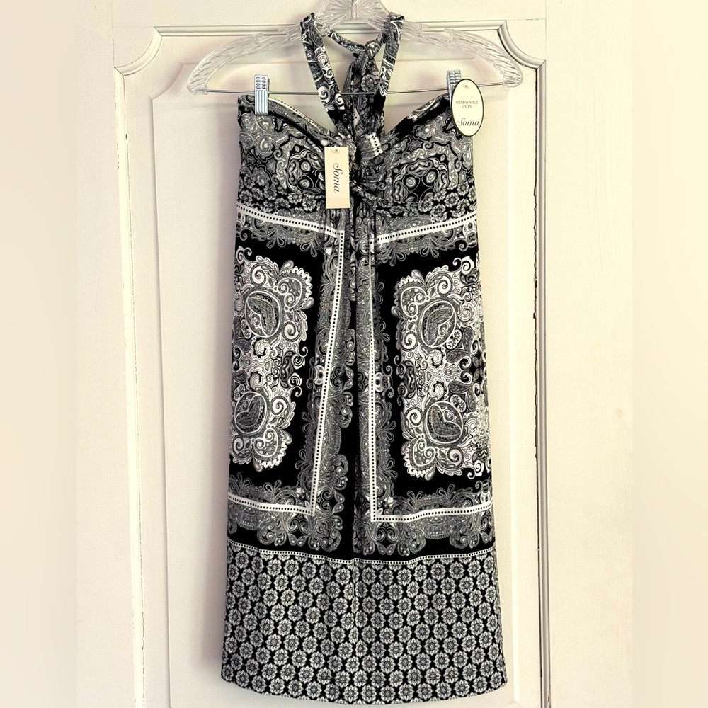 Soma Black & White Paisley Dress